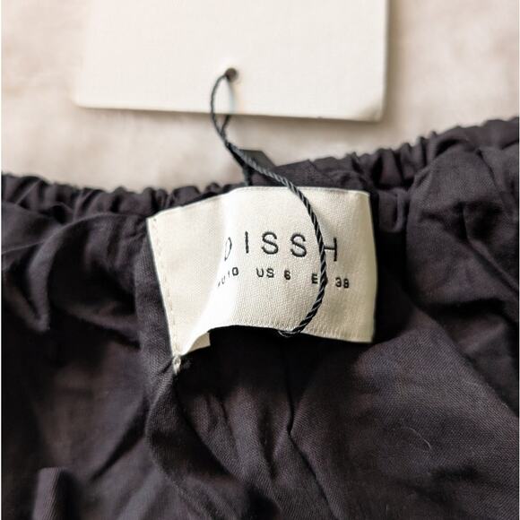 NWT DISSH Stevie Black Cotton Poplin Bubble Mini Skirt, size 6 - Picture 3 of 8